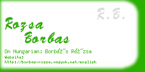 rozsa borbas business card